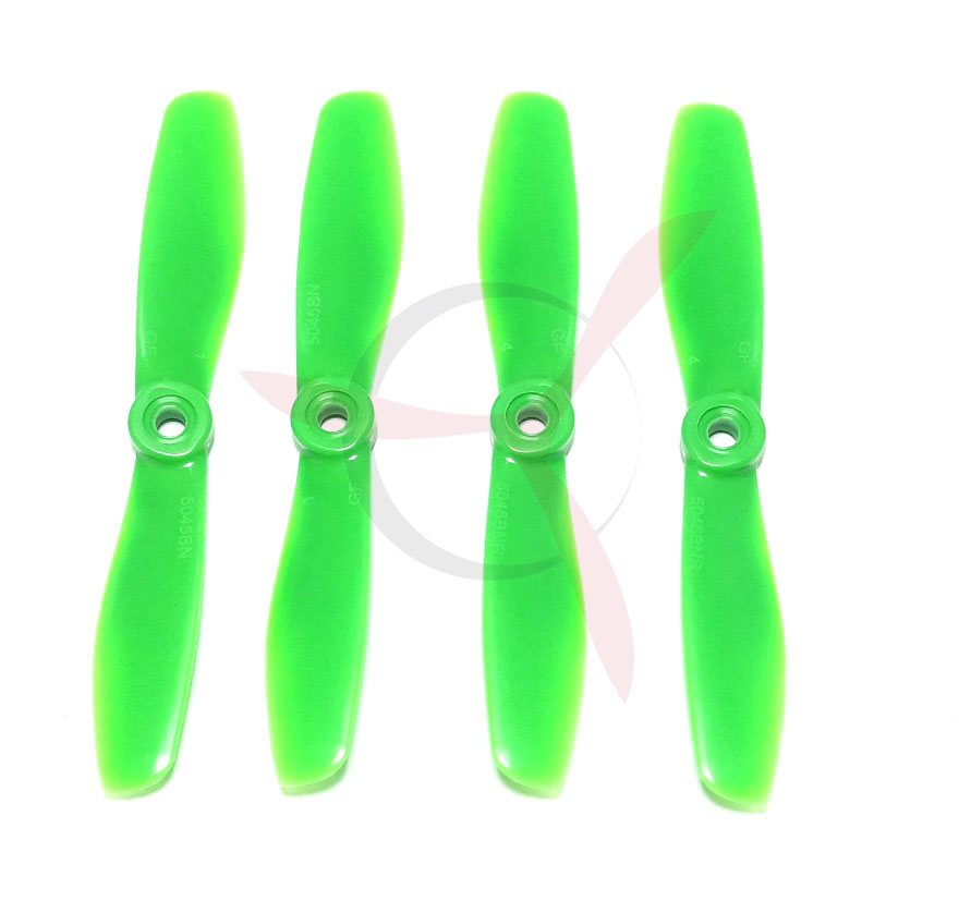 fiberglass nylon bullnose propeller 5x45 CW/CCW green (2 pairs)