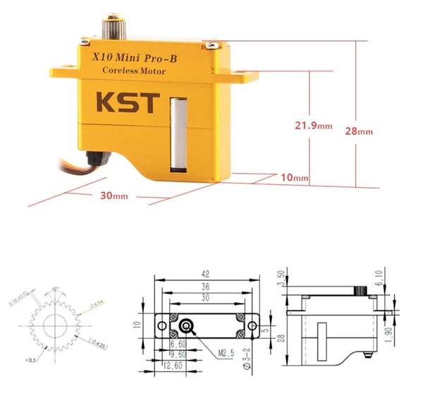KST X10 Mini PRO-b 10mm 20g 8Kg (Horizontal)
