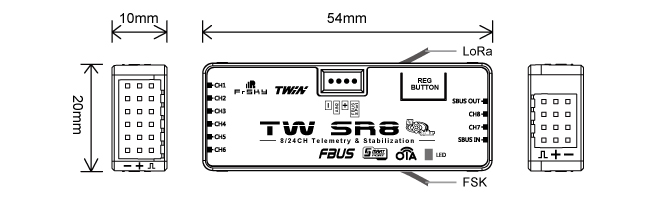 FrSky TW SR8 Dual 2.4Ghz (Estabilización)