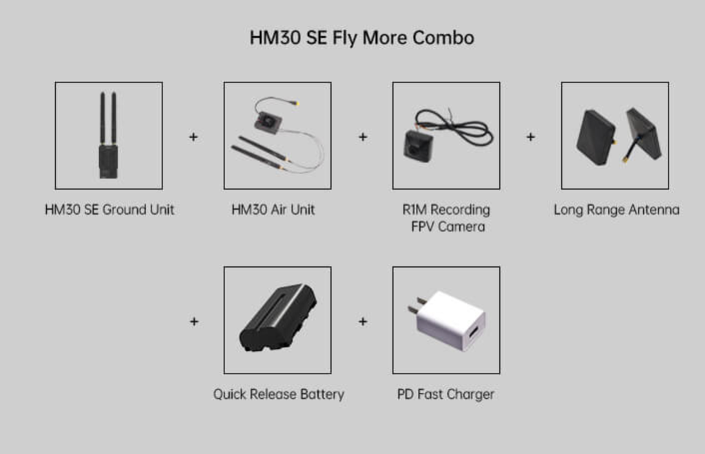 SIYI HM30E SE FPV Combo Vídeo Digital 1080P &amp; Telemetría 30KM (Pack Vuela Más)