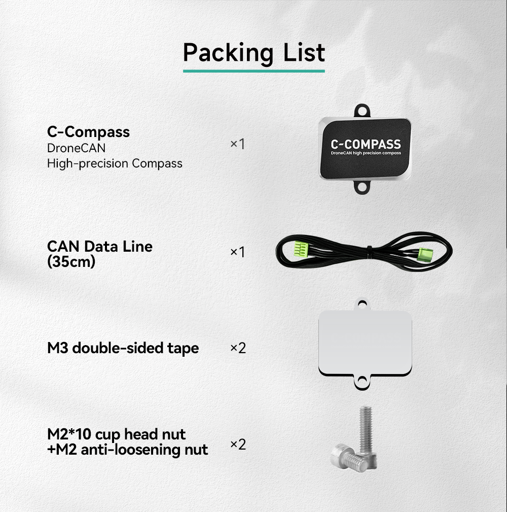 CUAV Brújula Externa RM3100 Magnética C-Compass DroneCAN