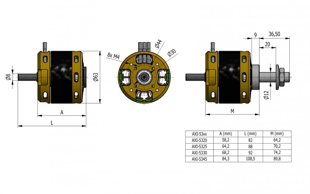 AXI 5345/16 HD 195KV GOLD Line V3