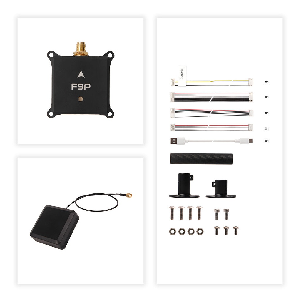 Holybro H-RTK NEO-F9P con Antena Vertical Array Patch UART (40cm)