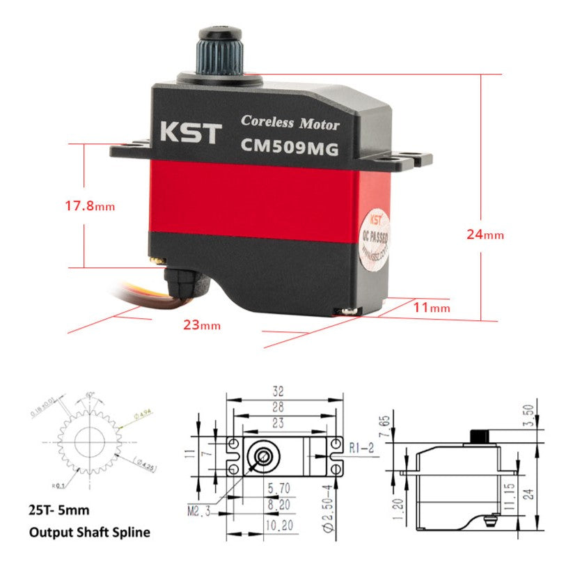 KST CM509MG Micro Servo 11mm 15g 6Kg-11313