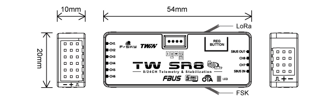 FrSky TW SR8 Dual 2.4Ghz (Estabilización)-11267