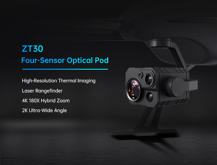 SIYI ZT30 Optical Pod Four Sensors 4K 8MP 180X Hybrid 30X Optical Zoom Gimbal Camera 640x512 Thermal Imaging High Accuracy Laser Rangefinder 2K-11153