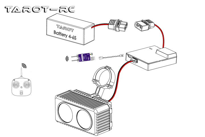 Tarot DUAL LED de 50W 8000Lux para Dron con Control PWM-10982