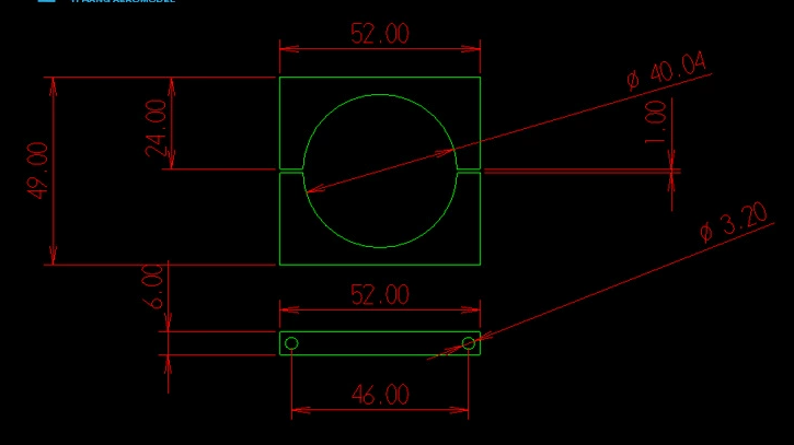 Abrazadera de Aluminio CNC para Tubo de 40mm-10827