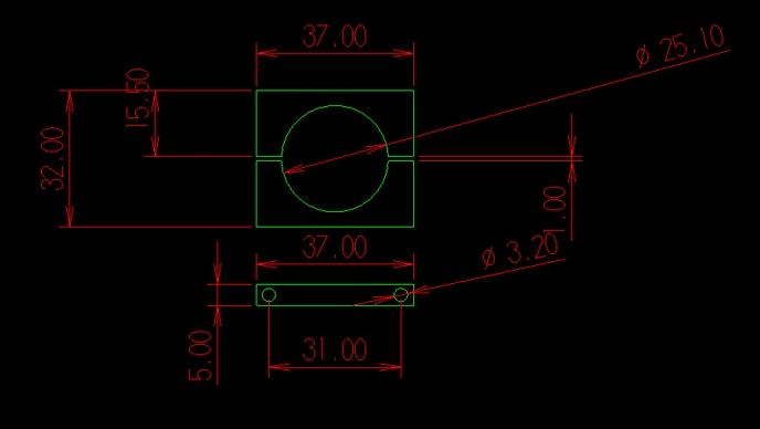 Abrazadera de Aluminio CNC para Tubo de 25mm-10821