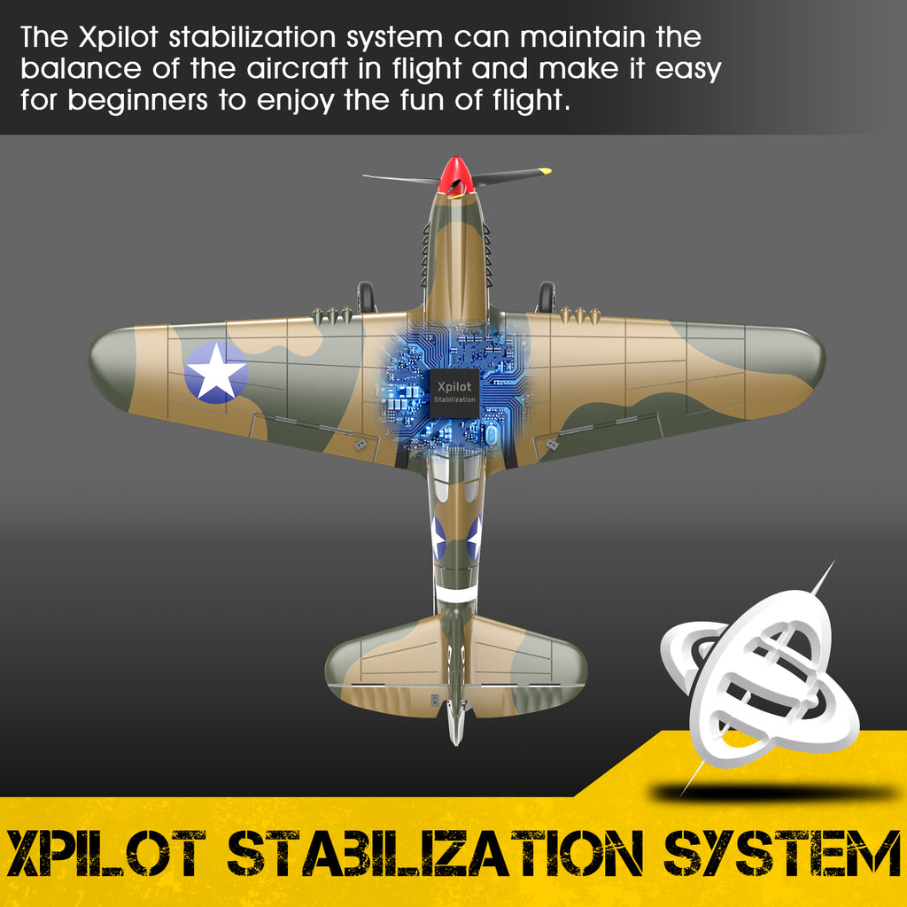 VOLANTEXRC P40 Warhawk 4Ch RC con estabilizador Xpilot RTF-10208