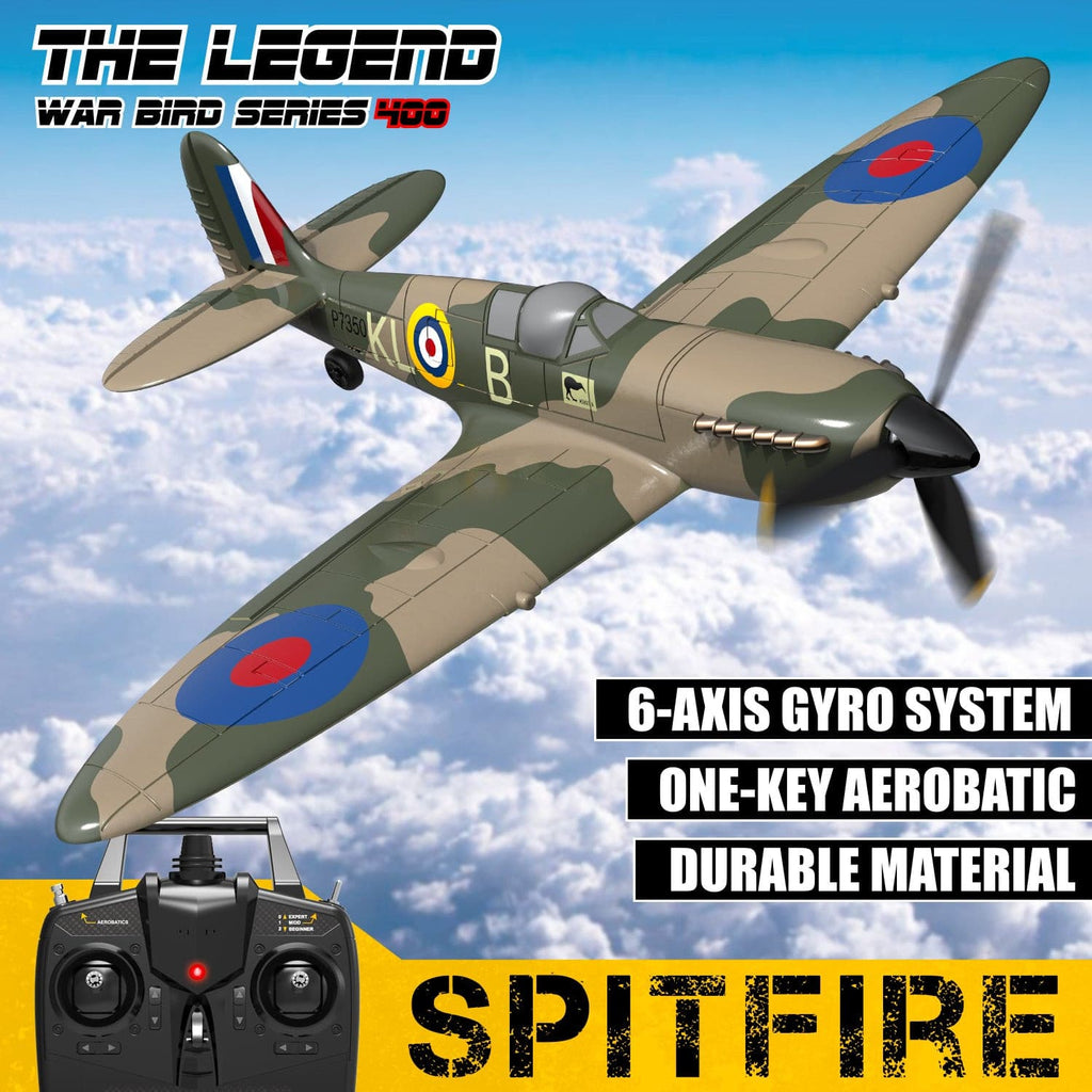 VOLANTEXRC Spitfire 4Ch RC con estabilizador Xpilot RTF-10195