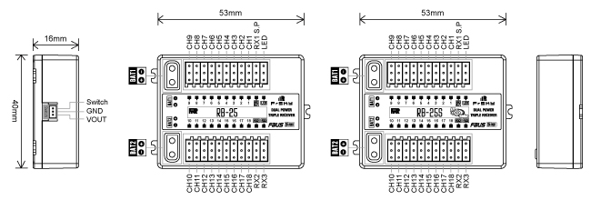 FrSky Módulo Centralita RB25 Triple Redundancia-10008