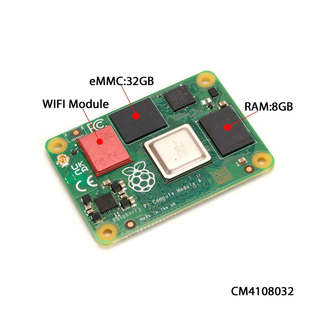 Raspberry Pi Compute Module 4 (CM4) con WiFi + 8Gb RAM + 32Gb EMMC-9983