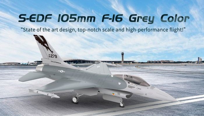 HSD JETS F-16 V2 Gris 105mm EDF PNP 12S-9896