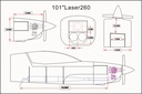 Skywing Laser 260 V2 101" 2565mm (Blanco - Amarillo)-9858