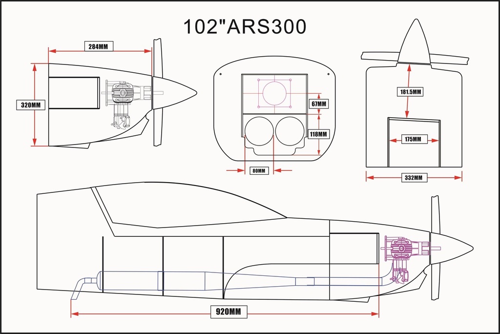 Skywing ARS 300 V3 102" 2590mm (Blanco)-9814