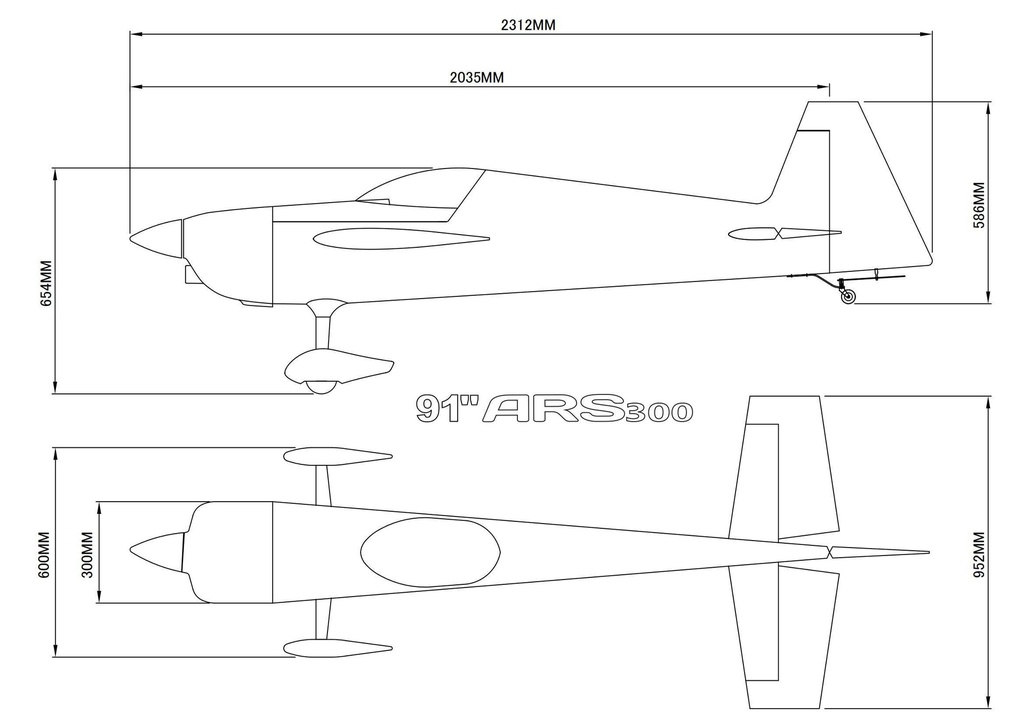 Skywing ARS 300 91" 2315mm (Blanco)-9795