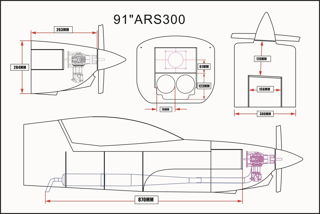 Skywing ARS 300 91" 2315mm (Blanco)-9796