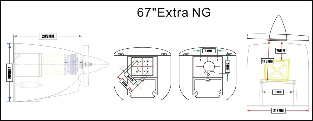 Skywing Extra NG 67" 1701mm (Rojo - Blanco)-9617