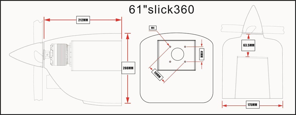 Skywing Slick 360 V2 61" 1550mm (Rojo- Amarillo)-9584