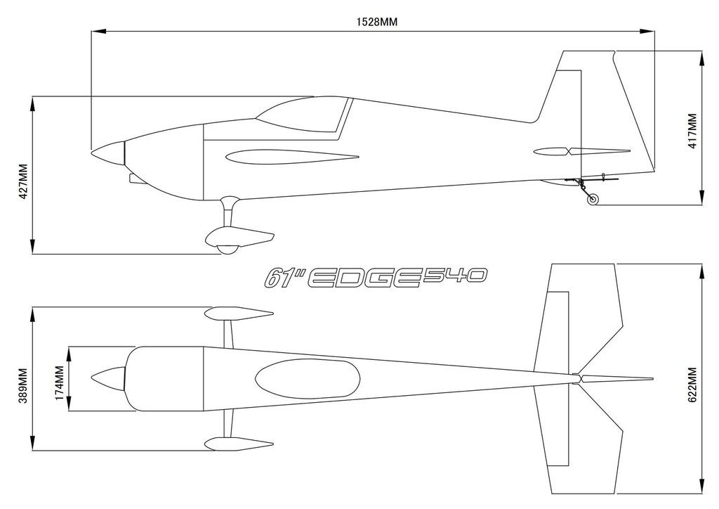 Skywing Edge 540 61" 1550mm (Verde - Gris)-9567