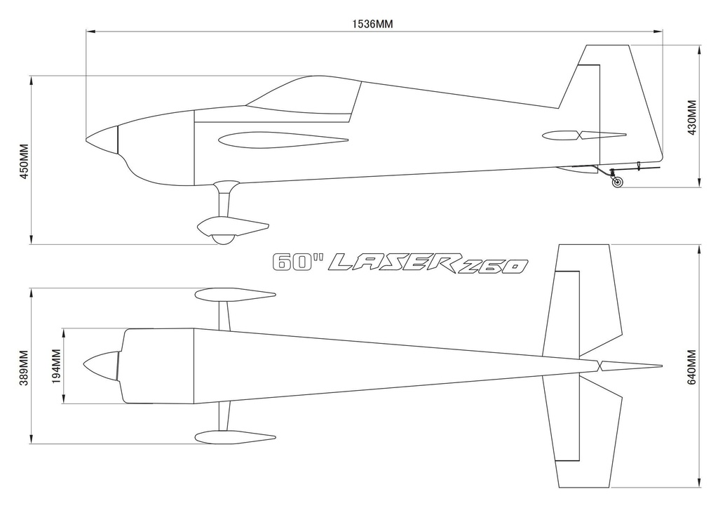 Skywing Laser 260 V2 60" 1524mm (Blanco - Rojo)-9544