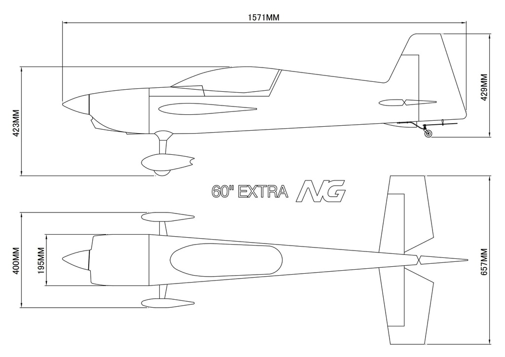 Skywing Extra NG 60" 1524mm (Blanco - Rojo)-9526