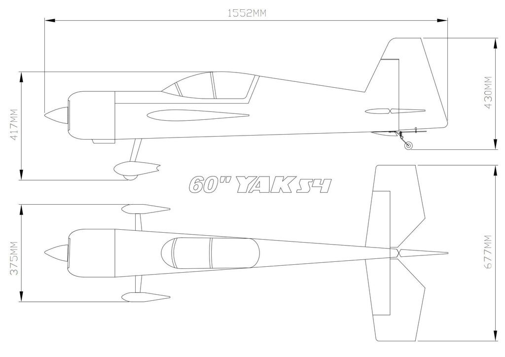 Skywing YAK 54 60" 1524mm (Blanco - Azul)-9506