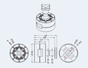 Tmotor Anclaje Rápido Q1418 V2 Adaptador Hélices 14 - 18" (Pareja)-9226