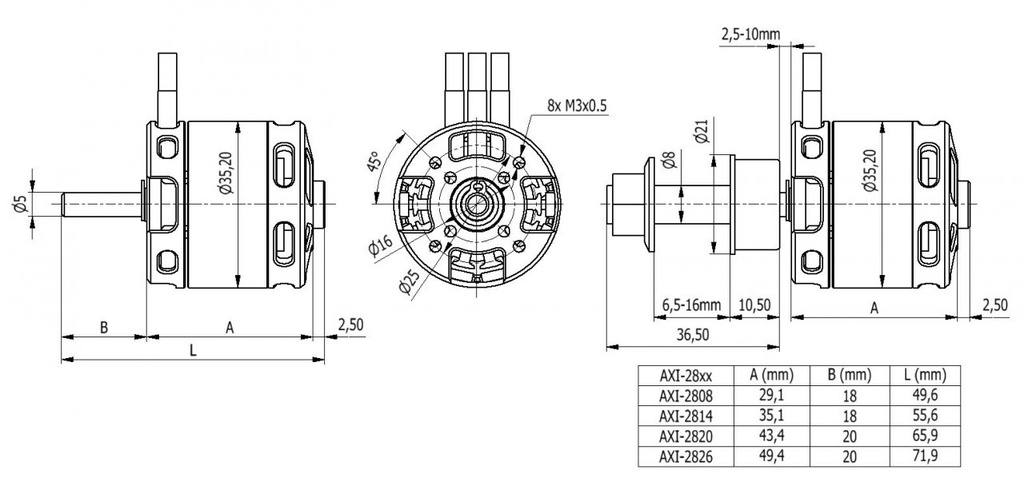 AXI 2826/6 1500KV GOLD Line V2-6385