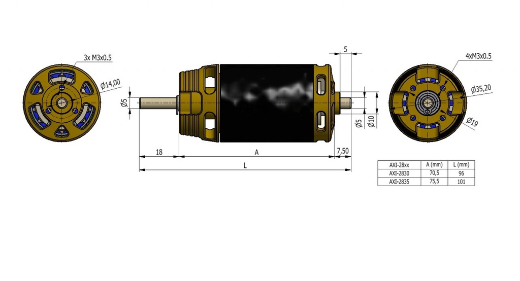 AXI 2830/10 790KV GOLD Line V2 Long-6340