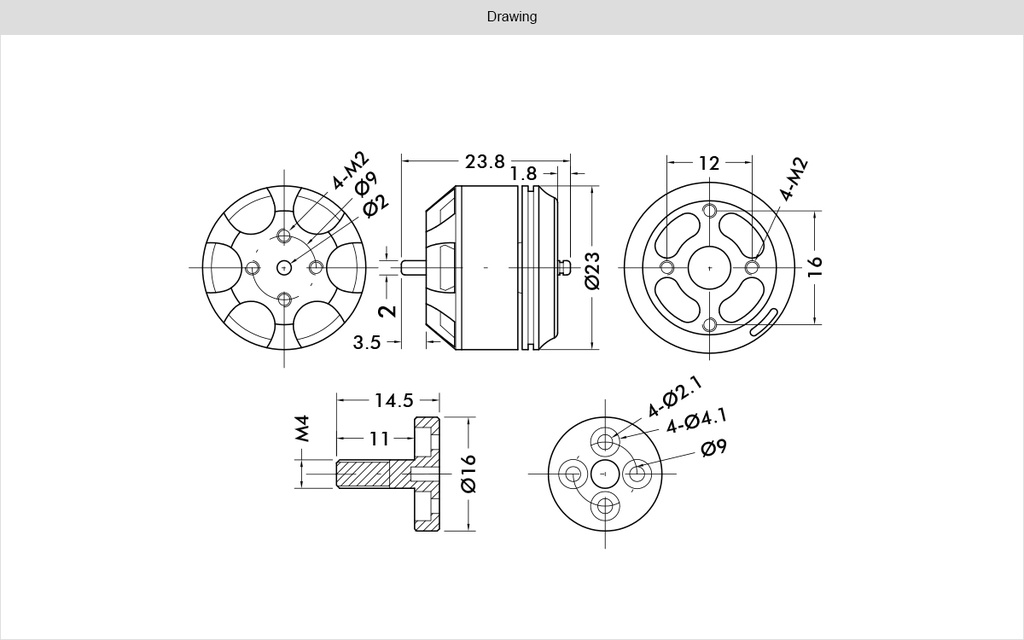 Adaptador de hélice T-Motor MN1804 - MN1806   CW-8115