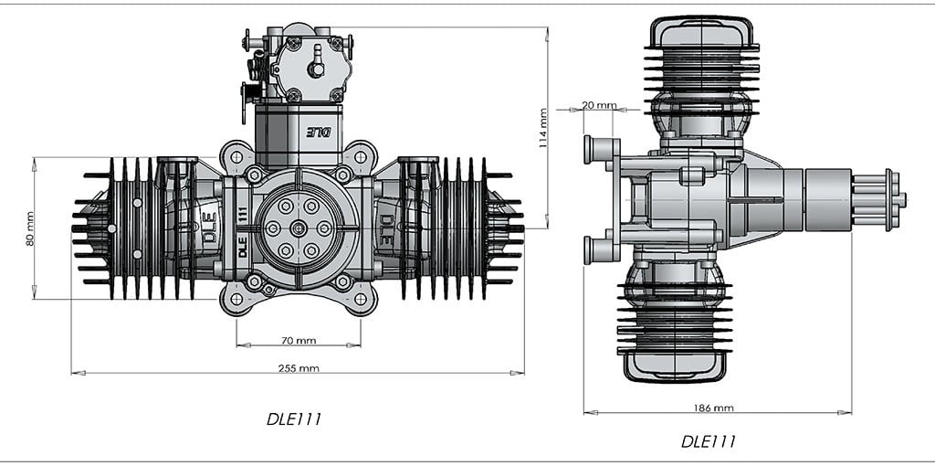 DLE 111 Twin Motor Gasolina 111CC-7881