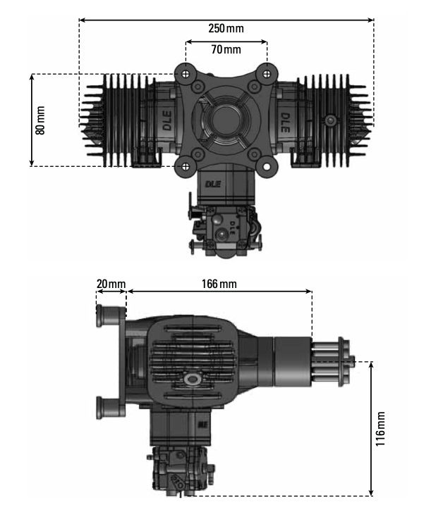 DLE 120 Twin Motor Gasolina 120CC-8322