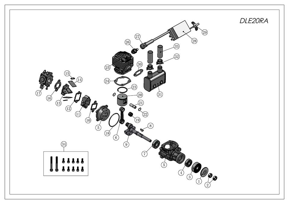 DLE 20RA Motor Gasolina 20CC-7602