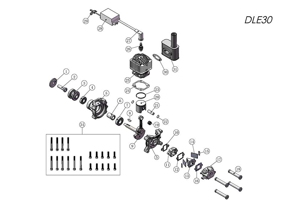 DLE 30 Motor Gasolina 30CC-7607