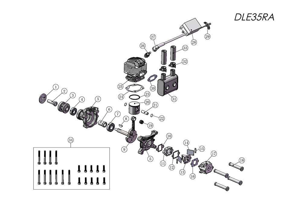 DLE 35RA Motor Gasolina 35CC-7605