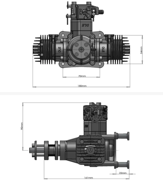 DLE 40 Twin Motor Gasolina 40CC-7711