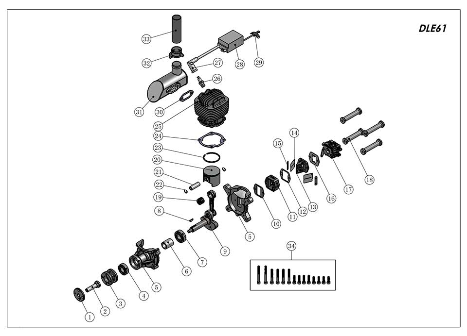 DLE 61 Motor Gasolina 60CC-7617