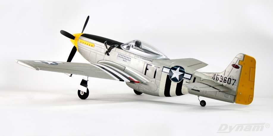 Dynam P-51 Mustang V2 1200mm PNP (Plateado)-8007