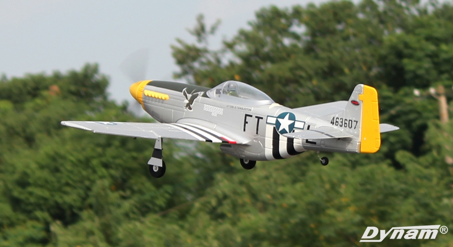 Dynam P-51 Mustang V2 1200mm PNP (Plateado)-8009