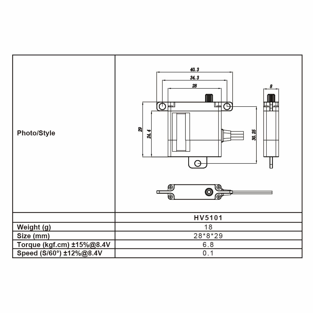 FrSky Xact HV5101 Digital Metal Coreless 8mm 18g 6.8Kg-8208