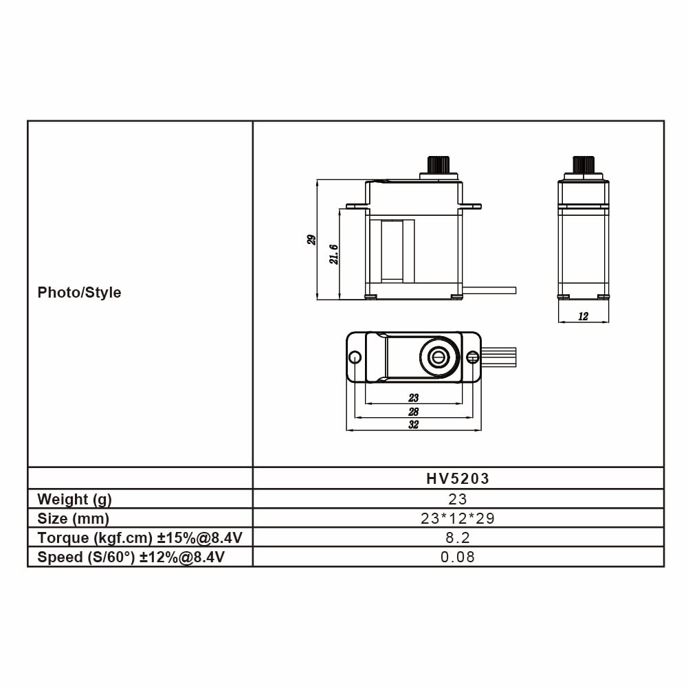 FrSky Xact HV5203 Digital Metal Coreless 12mm 23g 8.2Kg-8207