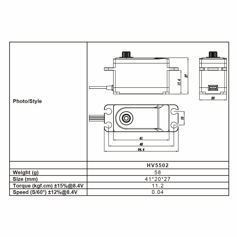 FrSky Xact HV5502 Digital Metal Coreless 20mm 58g 11.2Kg-8203