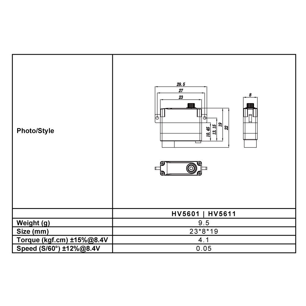 FrSky Xact HV5611 Digital Metal Coreless 8mm 9.5g 4.1Kg-8226