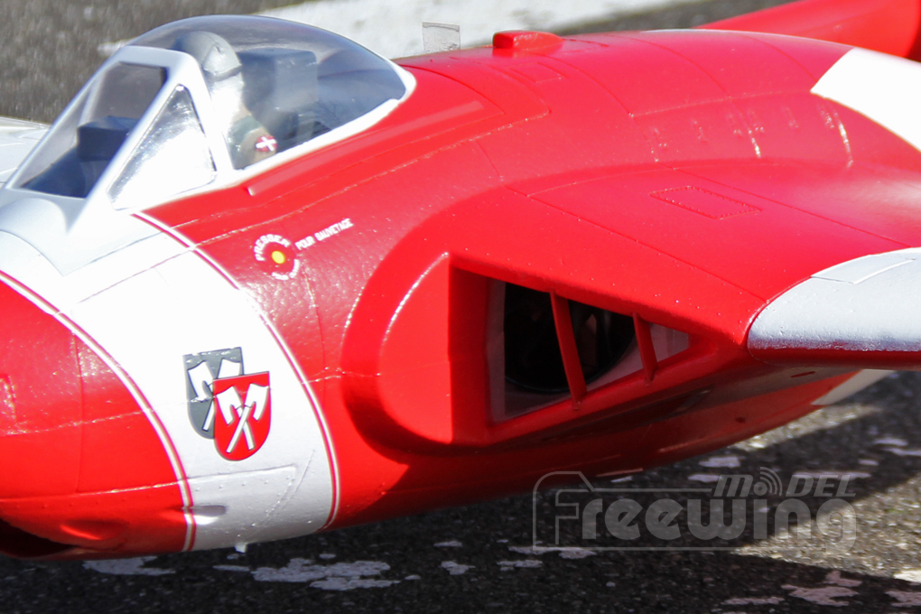 Freewing de Havilland DH-112 Venom V2 Swiss Rojo 90mm EDF PNP-7473