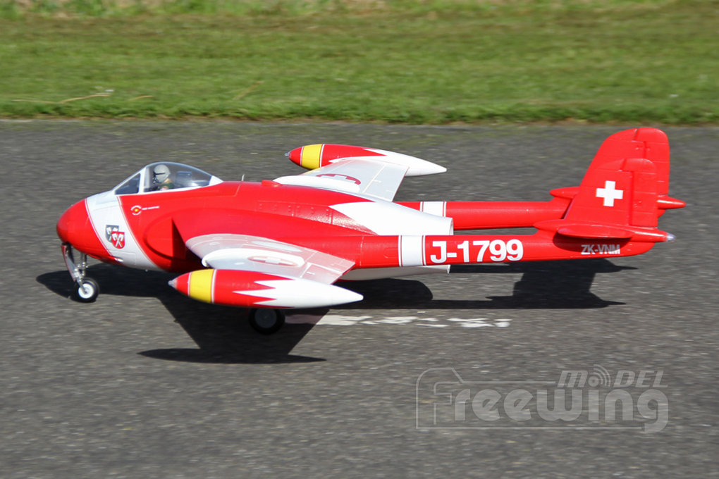 Freewing de Havilland DH-112 Venom V2 Swiss Rojo 90mm EDF PNP-7474