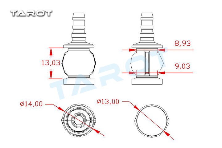 Gomas Antivibración Gimbal Tarot Tamaño Medio 180g (3pcs)-6952