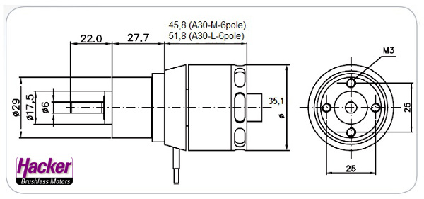 Hacker A30-12 L V2 6 Polos 2800KV + 6,7:1-6130