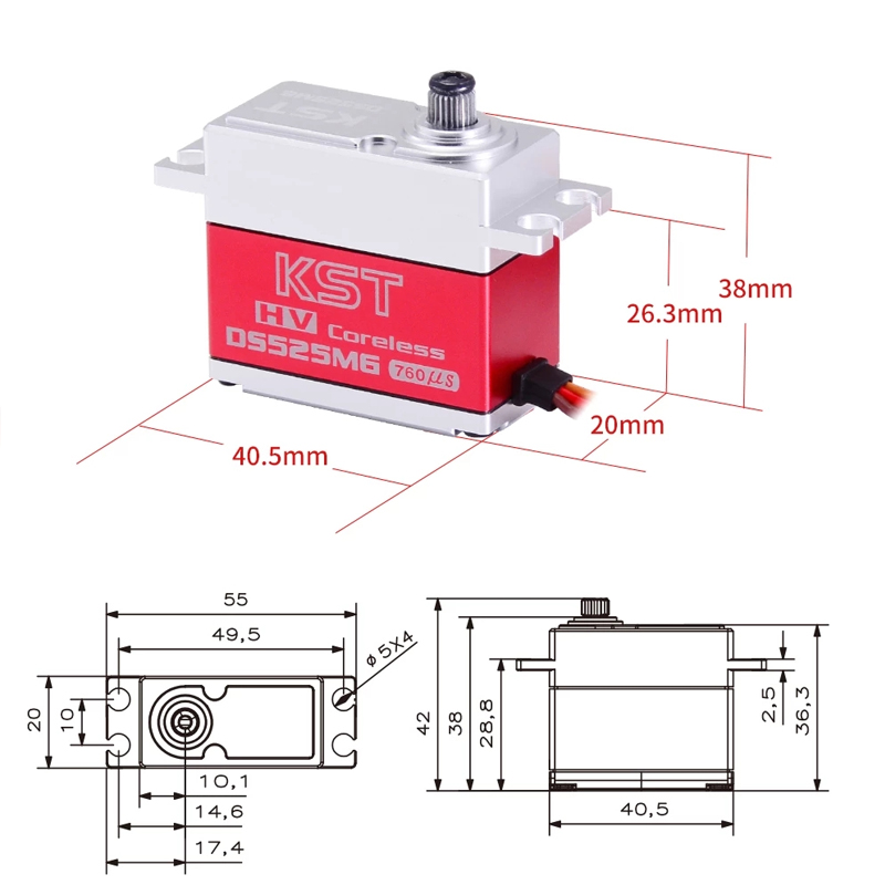 KST DS525 MG 20mm 68g 7.5Kg 760us / 333Hz-9017